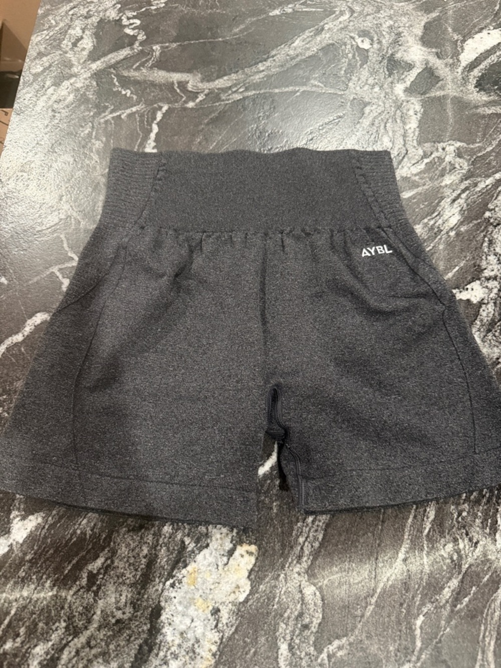 AYBL High-Waist Charcoal Knit Women's Shorts- Medium